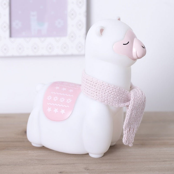 Veilleuse de nuit LED Lama 17cm à Piles Blanc - Silumen