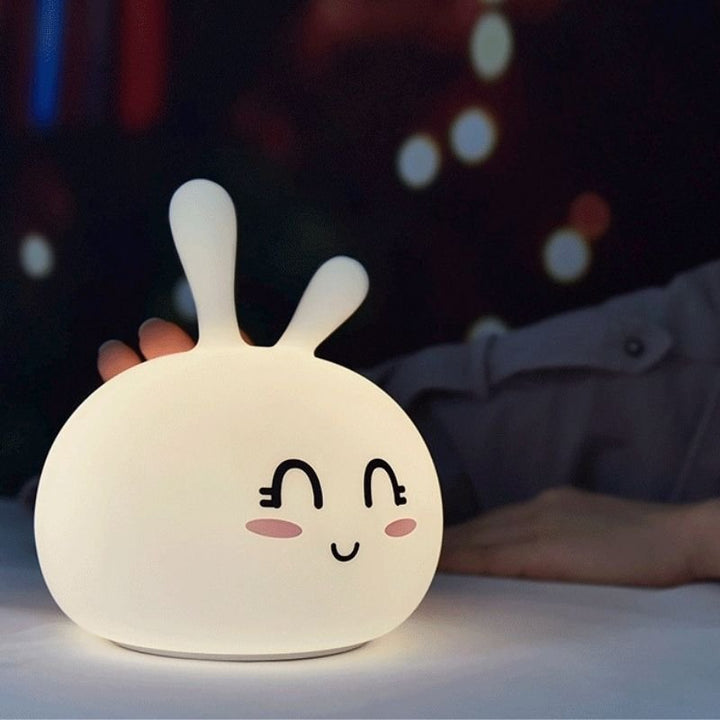 Veilleuse de Nuit Tête de Lapin Tactile en Silicone (avec câble usb) - Silumen