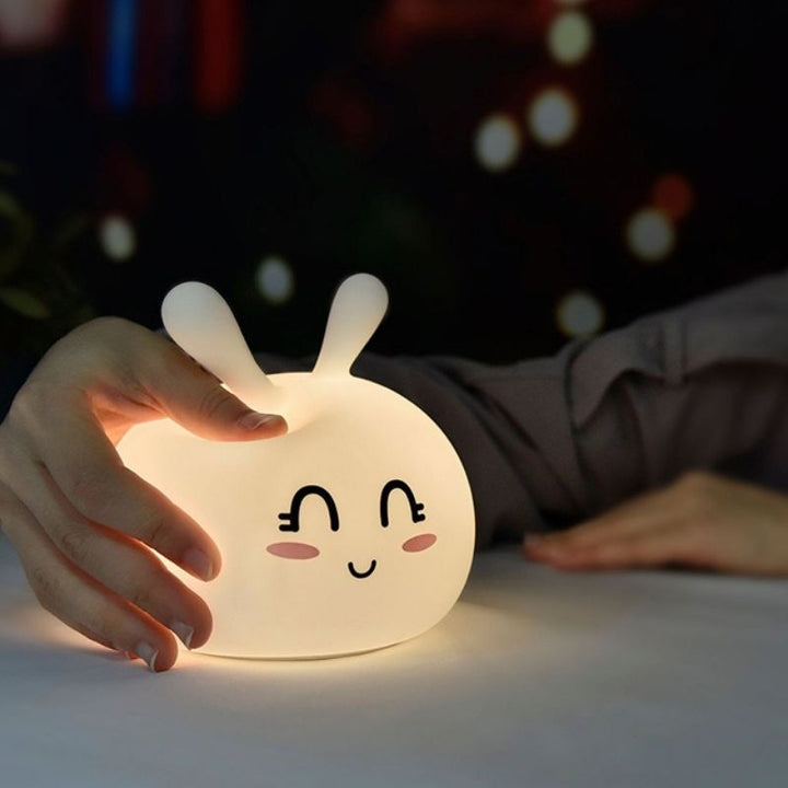 Veilleuse de Nuit Tête de Lapin Tactile en Silicone (avec câble usb) - Silumen