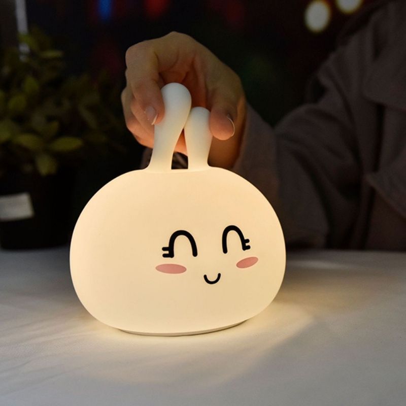 Veilleuse de Nuit Tête de Lapin Tactile en Silicone (avec câble usb) - Silumen