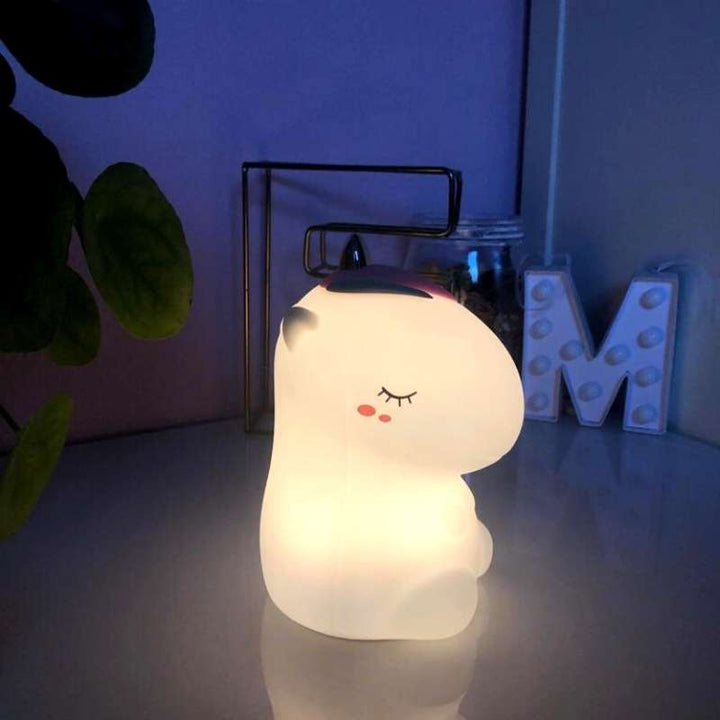 Veilleuse Licorne de nuit LED Tactile en silicone (avec câble usb) - Silumen