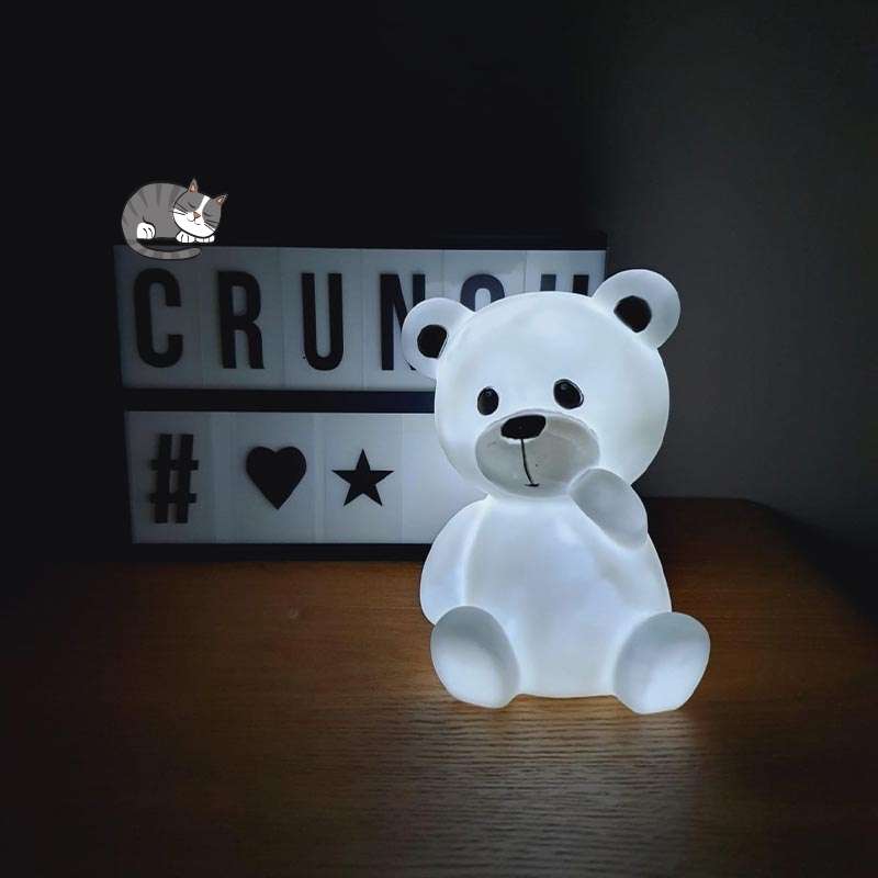 Veilleuse Ourson LED pour enfant 14cm à Piles - Silumen