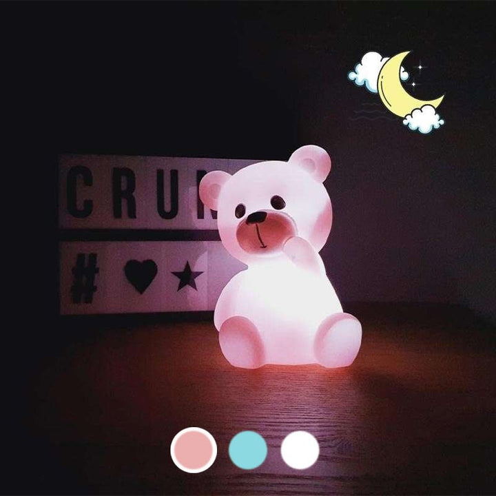 Veilleuse Ourson LED pour enfant 14cm à Piles - Silumen