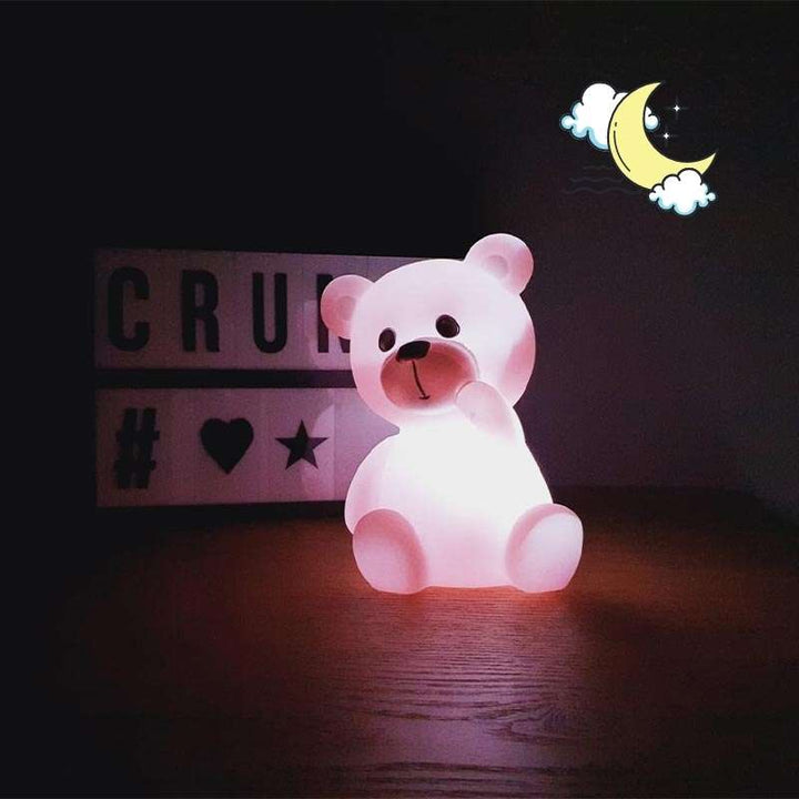 Veilleuse Ourson LED pour enfant 14cm à Piles - Silumen