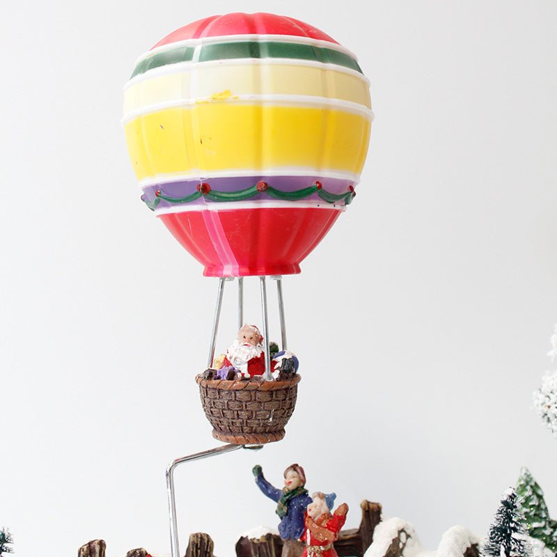 Village de Noël Animé et Musical avec Montgolfière et Patineurs - Silumen