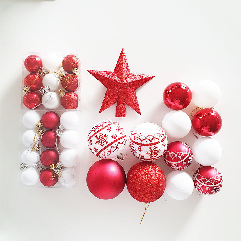 Déco Sapin Rouge et Blanc