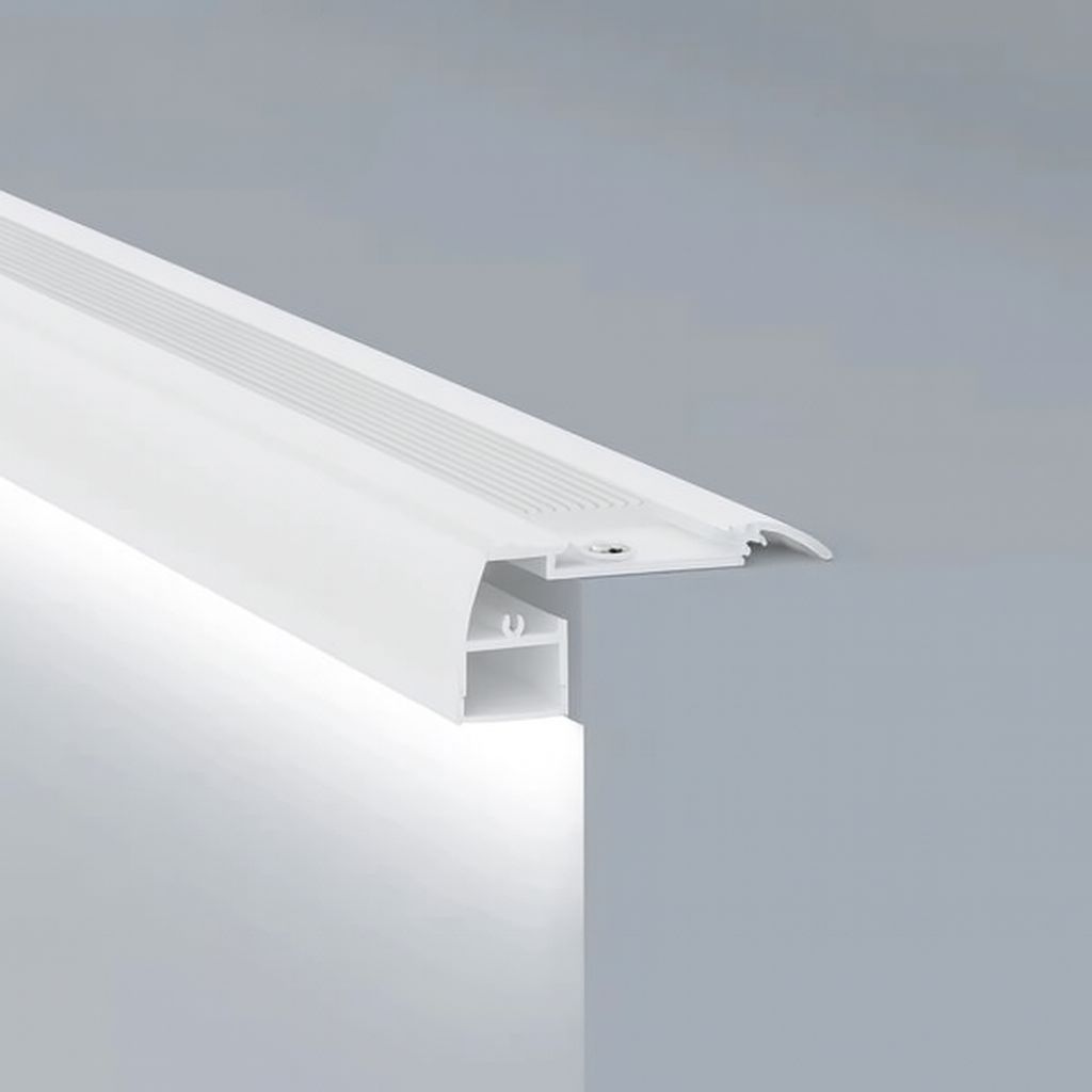 Nez de Marche Alu 2M Blanc pour Ruban LED 10mm