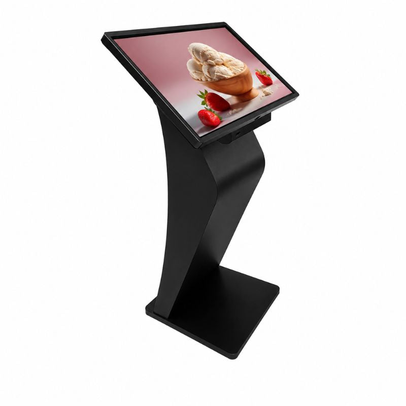 Écran Publicitaire Tactile 43" Horizontal Forme K Android 2K sur Pied - Commerces et Restaurants