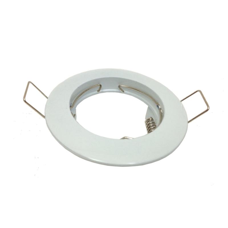 Support Spot Encastrable GU10 Rond en Acier Blanc - Pack de 10