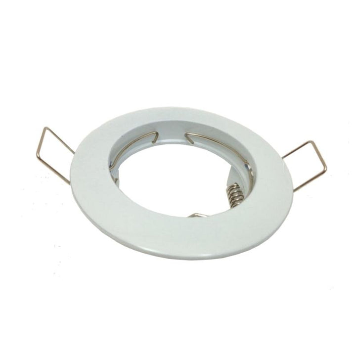 Support Spot Encastrable GU10 Rond en Acier Blanc - Pack de 10