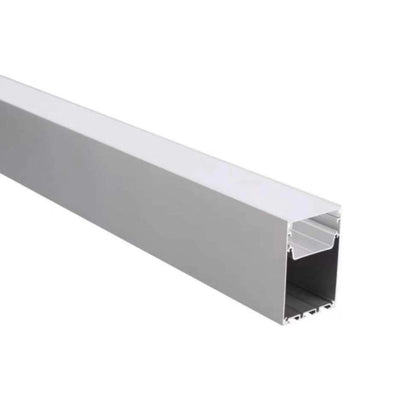 Profilé Aluminium 2m pour Réglette LED Suspendue sur Mesure Corps Blanc Diffuseur Blanc
