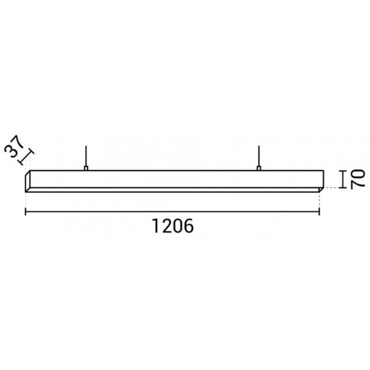 Suspension Linéaire 120cm 38W Argent CCT - 2800K/4500K/6000K