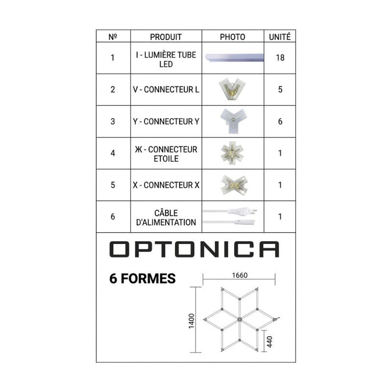 Kit 6 LED 126W - Forme Étoile