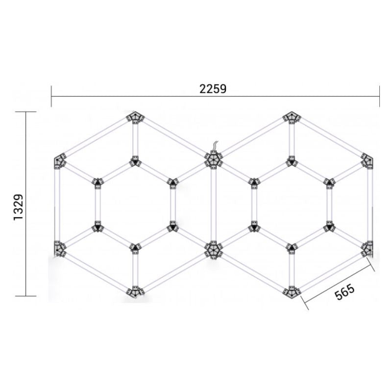 Kit 14 LED Hexagonal 315W - Forme Double Hexagone