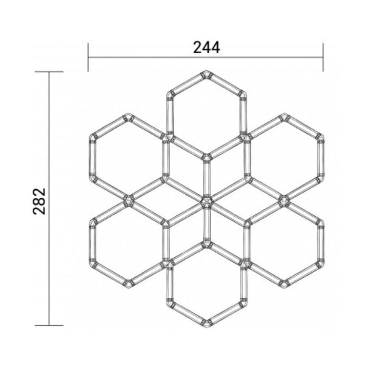 Kit 12 LED Hexagonal 294W - Forme Nid d'Abeille