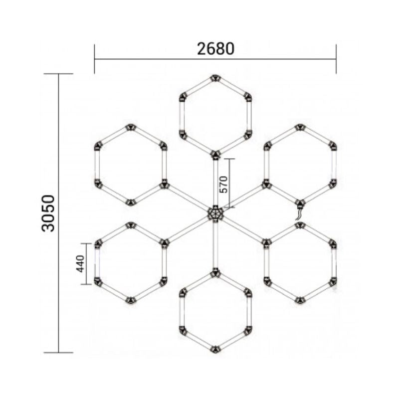 Kit 6 LED Hexagonal 306W