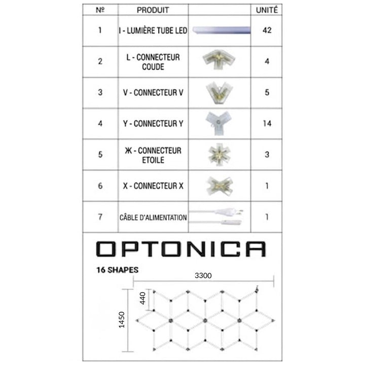 Kit 16 LED 294W - Forme Étoile