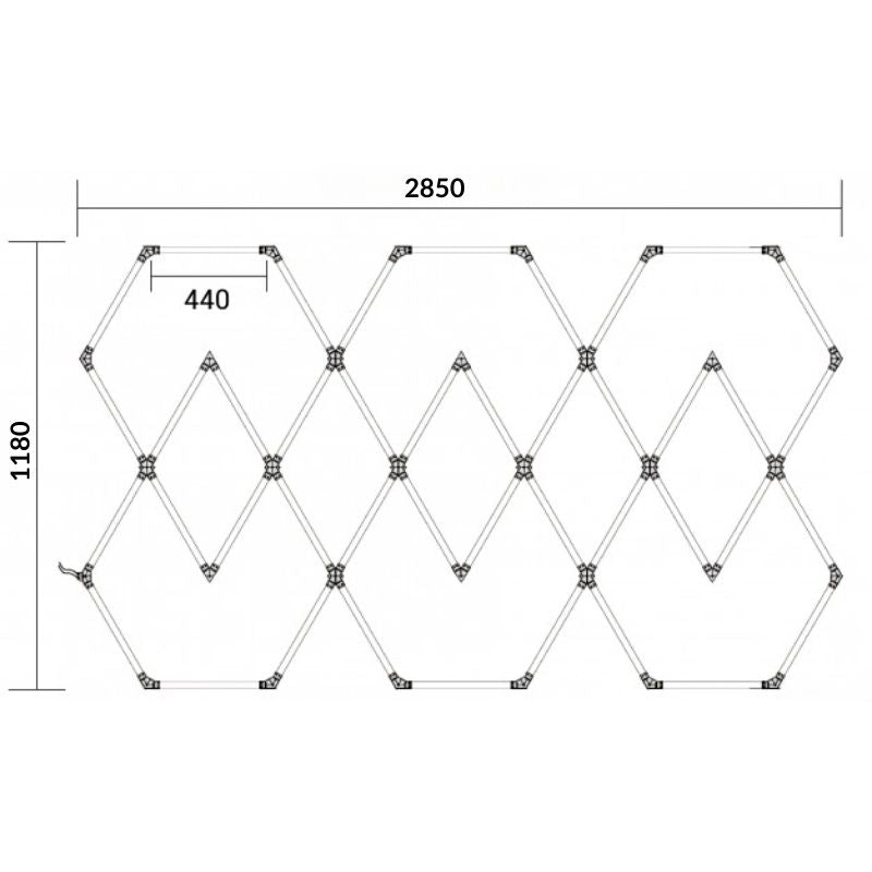 Kit 11 LED 428W - Forme Heptagone