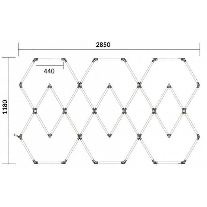 Kit 11 LED 428W - Forme Heptagone