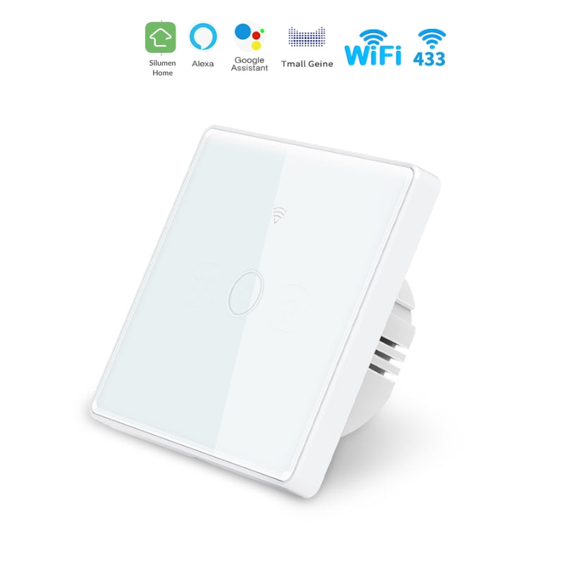 Interrupteur Mural Simple Connecté Wifi Tactile BLANC - Silumen Home