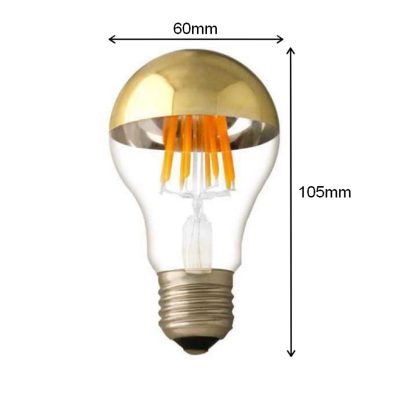 Ampoule E27 LED Filament 7W A60 Reflet Or