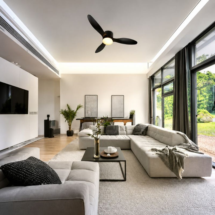 Ventilateur de Plafond LED 18W CCT Noir avec Télécommande Ø107cm