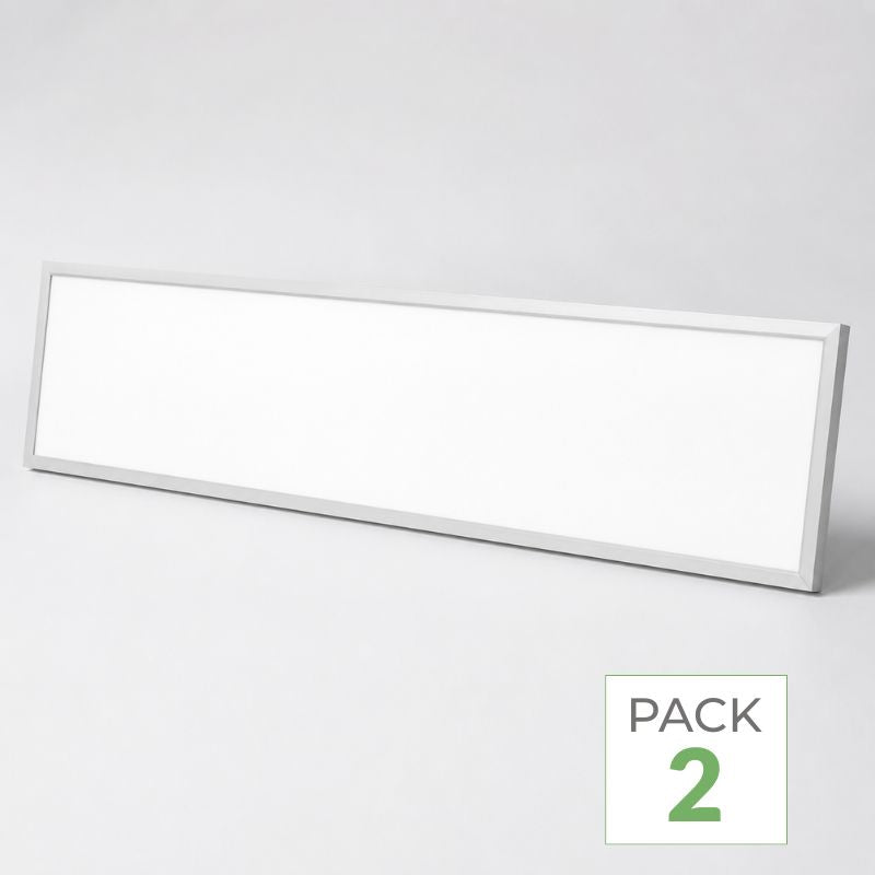 Pack de 2 - Panneau LED Backlit CCT 120x30cm 28W UGR<19 140lm/W Cadre Blanc - 3000K/4000K/6000K
