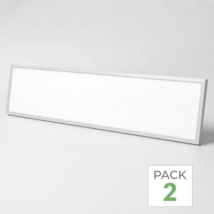 Pack de 2 - Panneau LED Backlit CCT 120x30cm 28W UGR<19 140lm/W Cadre Blanc - 3000K/4000K/6000K