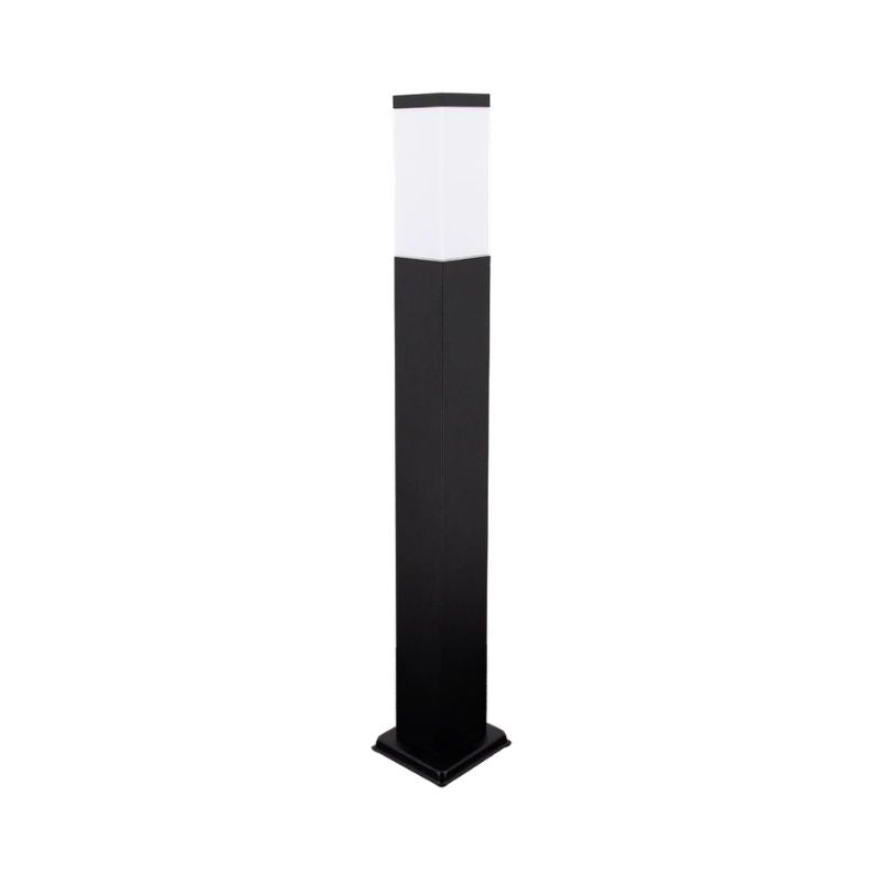 Borne de Jardín 80cm Cuadrado Marrón para Bombilla E27