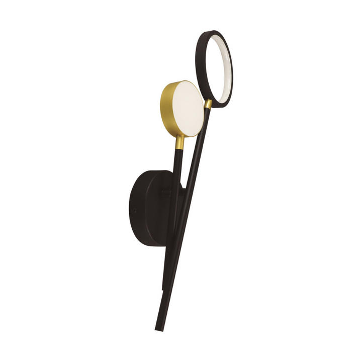 Lampe Murale Moderne Noire et Or 10W - Deux Bras Lumineux