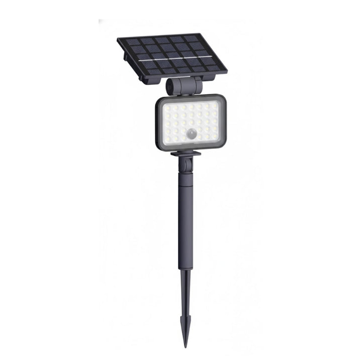 Spot LED Extérieur Étanche à Piquer IP65 Solaire 8W 1150lm 144lm/W avec Détecteur