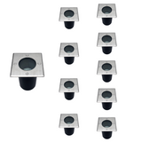 Spot LED Extérieur Encastrable Carré pour Ampoule GU10 (Pack de 10)
