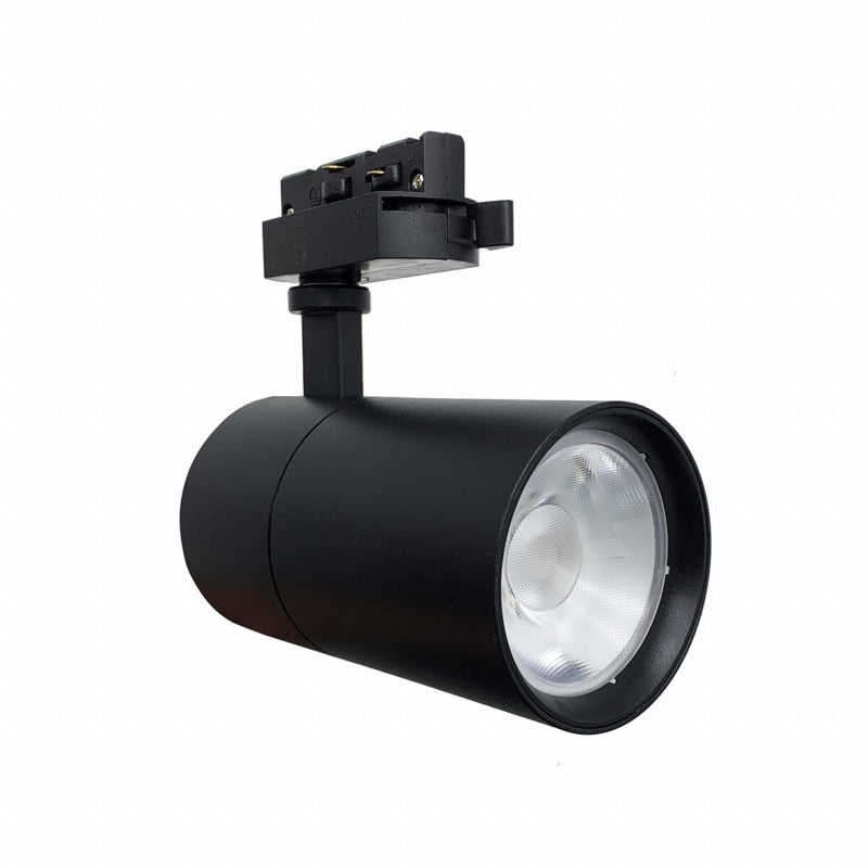 Spot LED sur Rail 30W 80° Compact Monophasé Noir