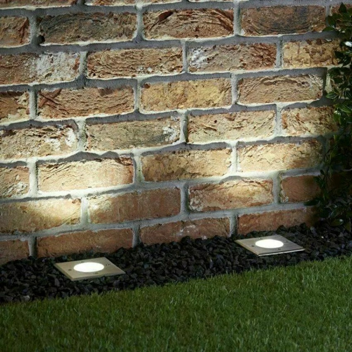 Spot LED Extérieur Encastrable Carré pour Ampoule GU10 (Pack de 10)