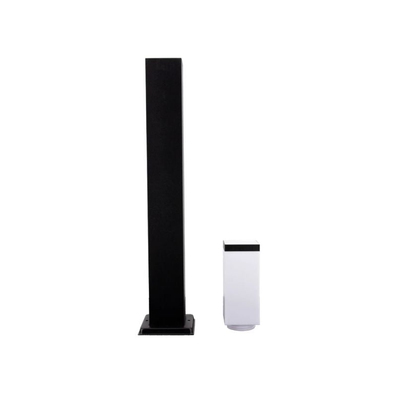 Borne de Jardín 80cm Cuadrado Marrón para Bombilla E27