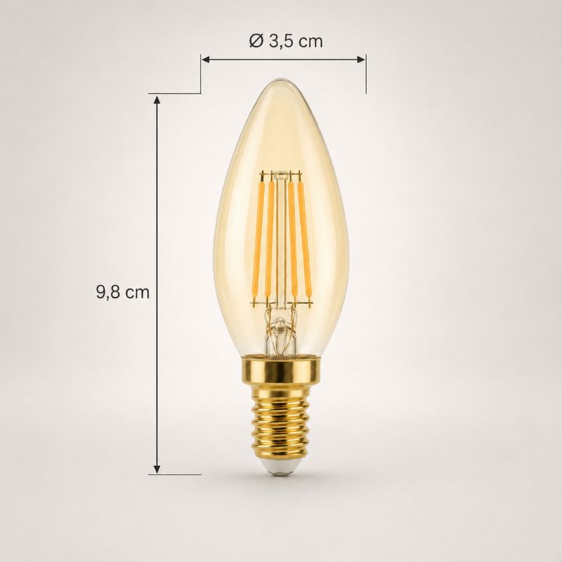 Ampoule à filament LED E14 dimmable 4W C37