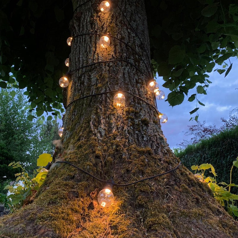 Guirlande Guinguette LED 13m 20pcs IP65 6W avec Câble Noir