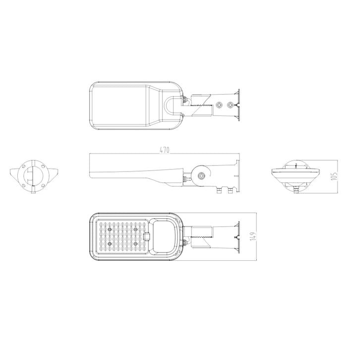 Luminaire LED Urbain 100W IP65 120lm/W