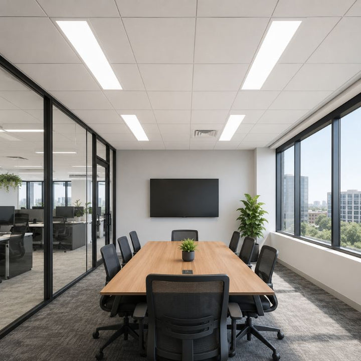 Pack de 8 - Panneau LED Backlit CCT 120x30cm 28W UGR<19 140lm/W Cadre Blanc - 3000K/4000K/6000K