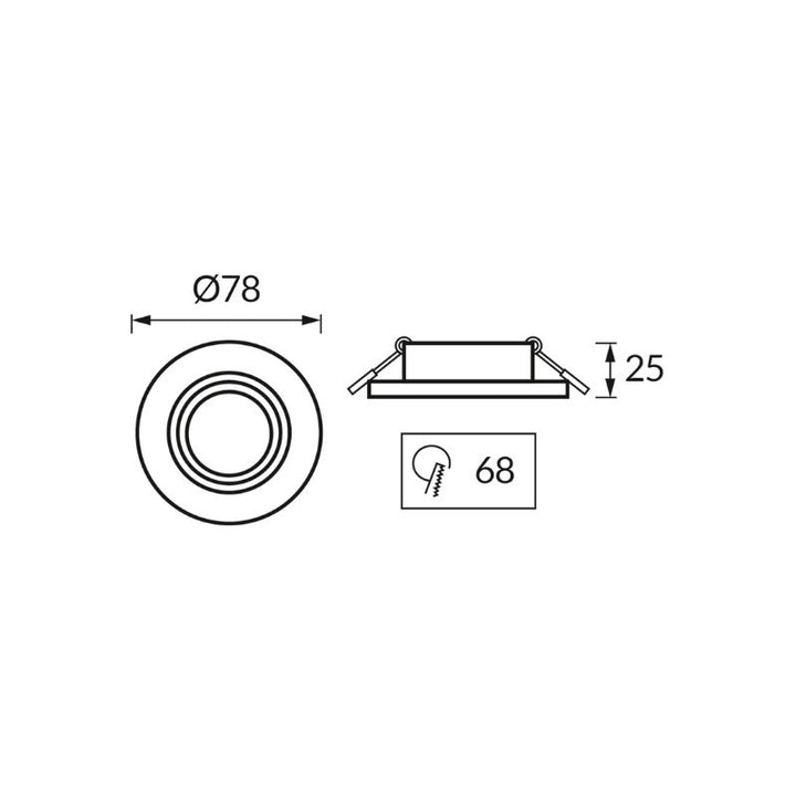 Support Spot Encastré GU10 Rond Doré