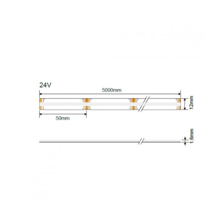 COB-LED-Streifen 24V DC 640LED/m RGBW 5m IP20