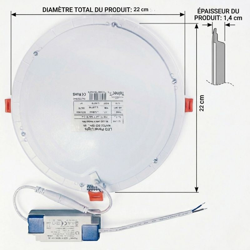 Spot LED 18W Dimmable Rond 220mm