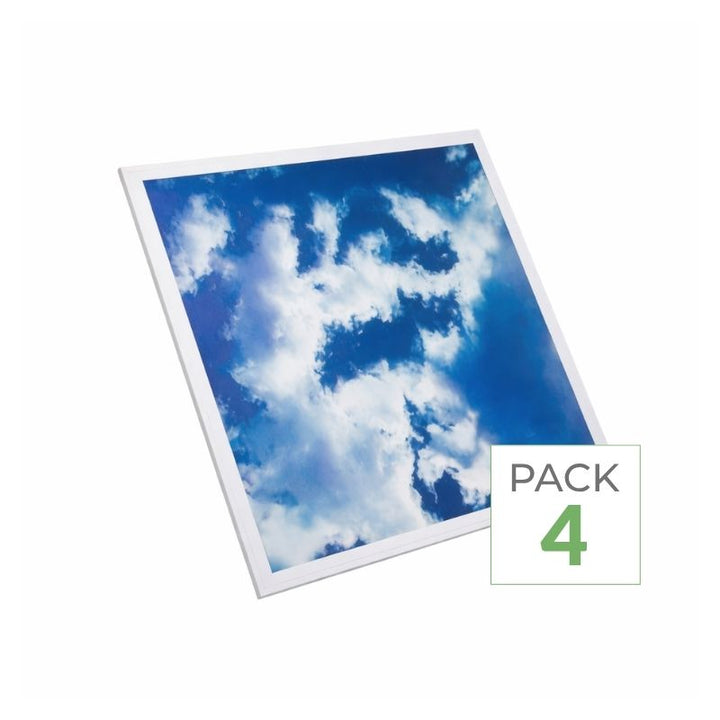 Pack de 4 - Panneaux LED 60x60 Slim 45W CIEL (motif complet)
