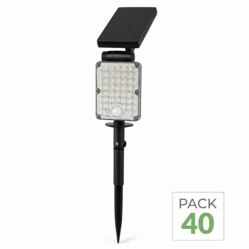 Pack de 40 - Foco LED Exterior CCT para Clavar IP65 Solar 8W 1150lm 144lm/W con Detector