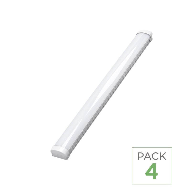 Pack de 4 - Réglette LED étanche 120cm 36W IP65