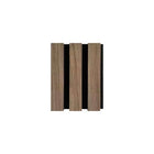 Panneau Acoustique Mural Tasseaux Noyer, Fond Noir - Échantillon 15x12 cm