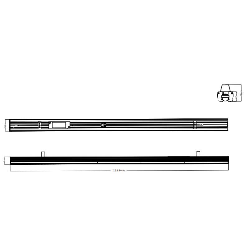 Suspension Linéaire LED 120cm 40W 130lm/W Interconnectable CCT Noir