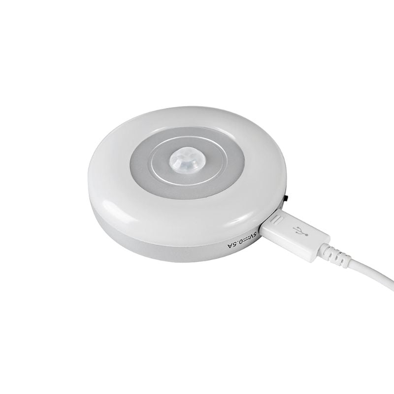 USB-aufladbare LED-Leuchte mit Bewegungssensor RUND
