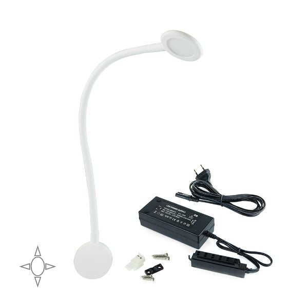 Set aus 2 flexiblen runden LED-Wandleuchten mit Berührungssensor