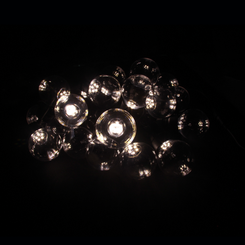 Guirlande Guinguette LED 13m 20pcs IP65 6W avec Câble Blanc